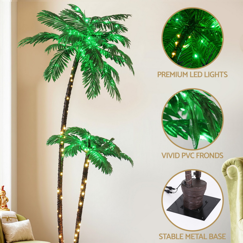 Jingle Jollys Christmas Tree 2.1m LED Lighted Xmas Palm Trees Party Decorations view 6