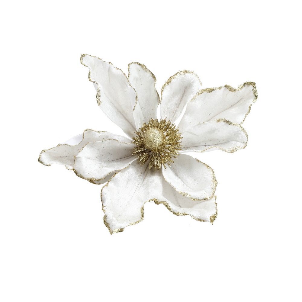 Jingle Jollys 14Pcs Christmas Tree Flower Set Xmas Garland Wreath Magnolia White — image 1