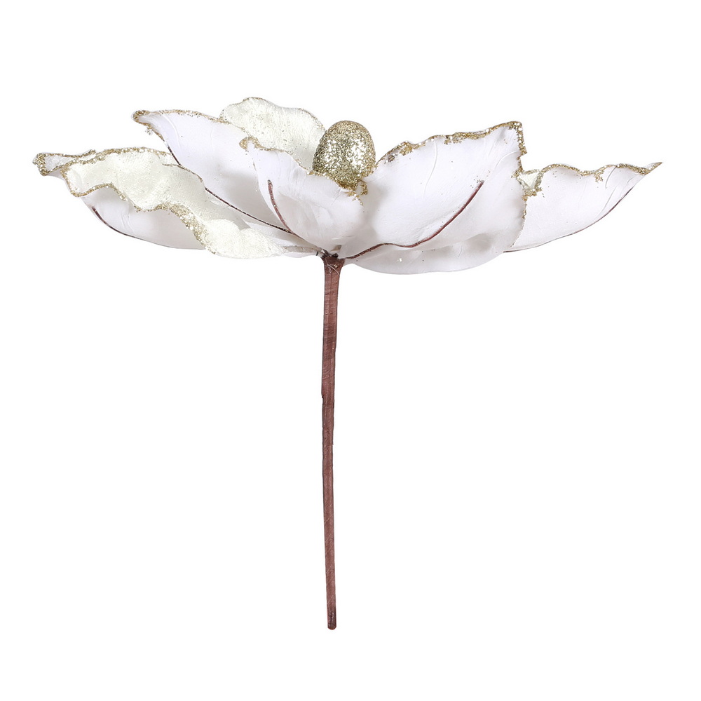 Jingle Jollys 14Pcs Christmas Tree Flower Set Xmas Garland Wreath Magnolia White view 3
