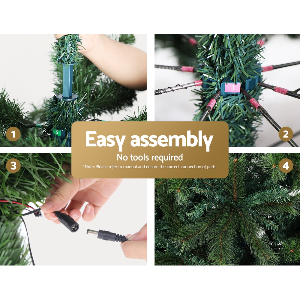 Jingle Jollys Christmas Tree 2.4M Xmas Tree Decoration 8 Light Mode Multi Colour view 5