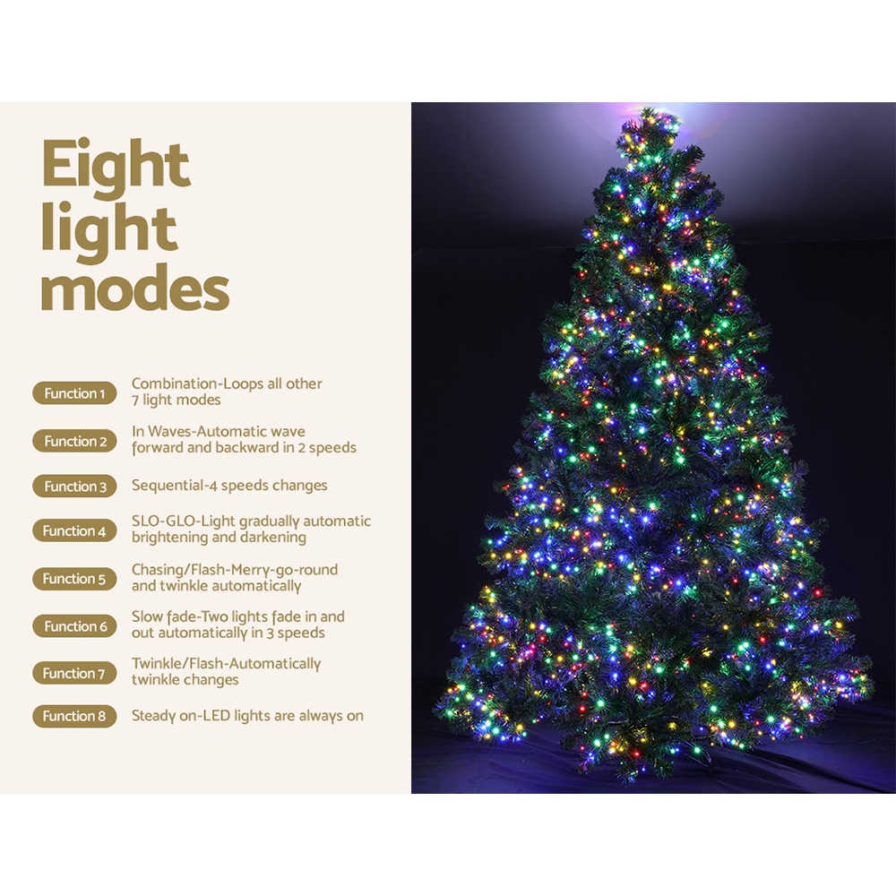 Jingle Jollys Christmas Tree 2.4M Xmas Tree Decoration 8 Light Mode Multi Colour view 6