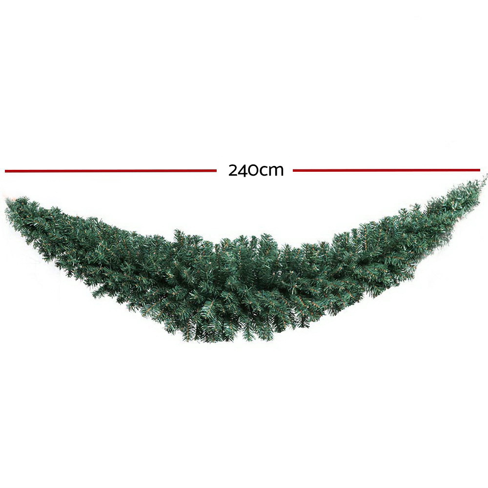 Jingle Jollys 2.4m Christmas Garland Xmas Decorations Green Wedding Party view 2
