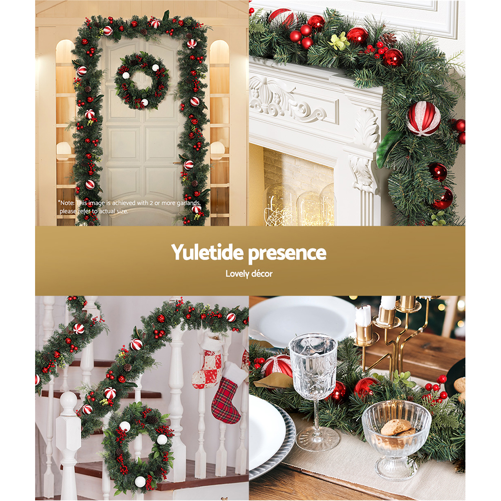 Jingle Jollys 2.7m Christmas Garland with Decorations Xmas Wedding Party view 5