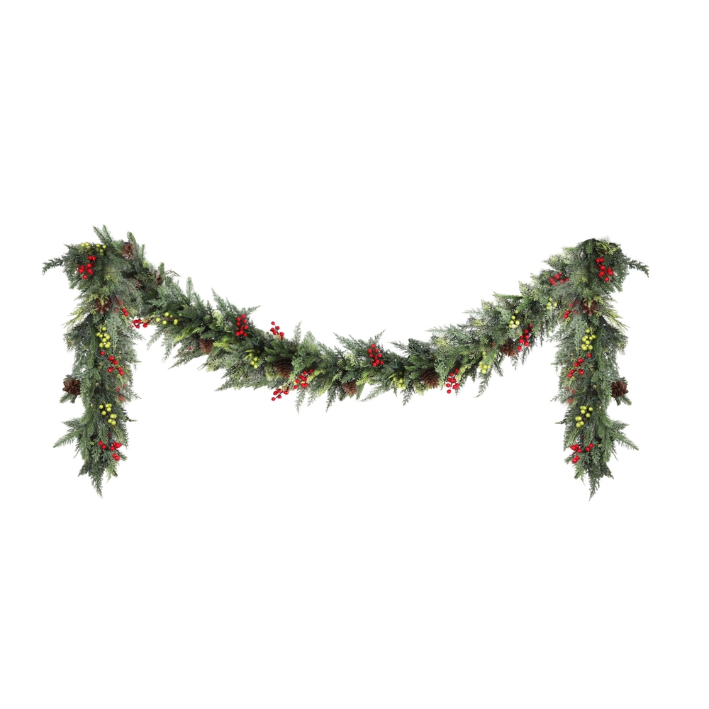 Jingle Jollys 3M Christmas Garland Pre-lit LED with Pine Cones Xmas Decor Green