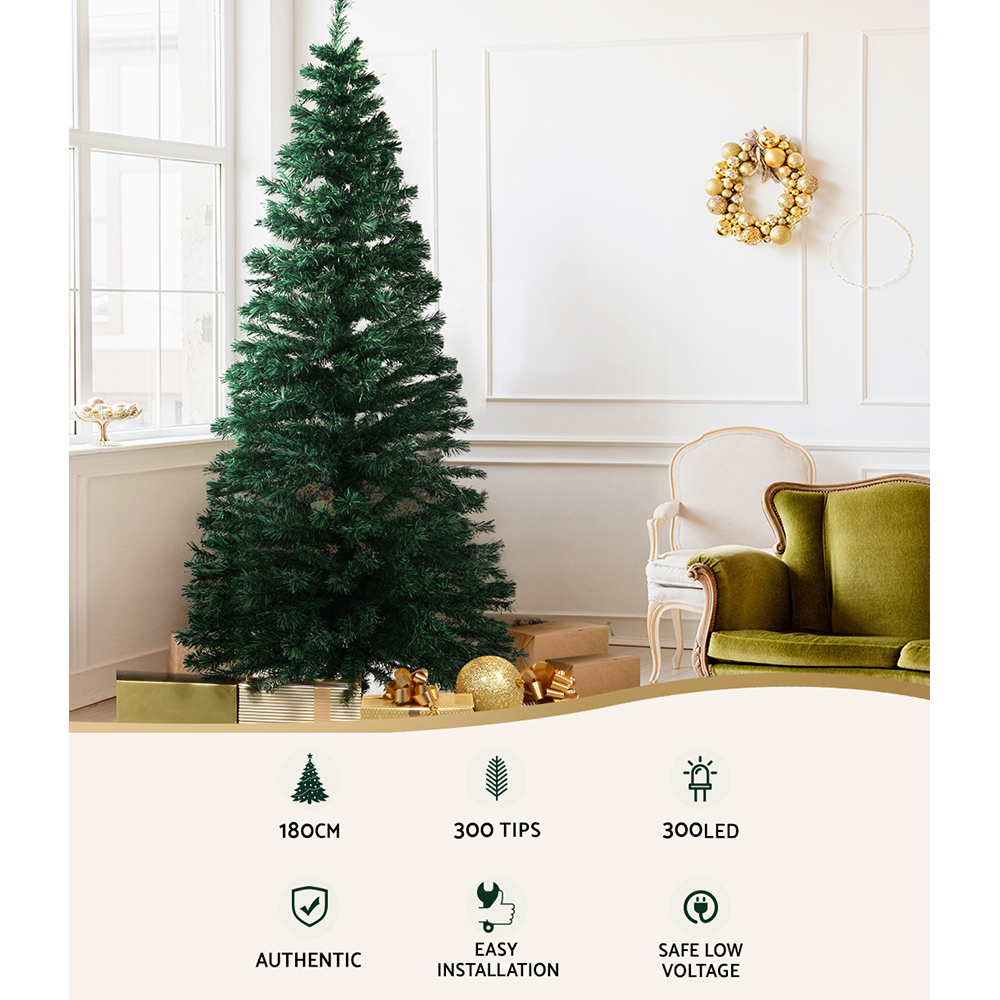 Jingle Jollys 1.8m Christmas Tree Optic Fibre LED Xmas tree Warm White view 4