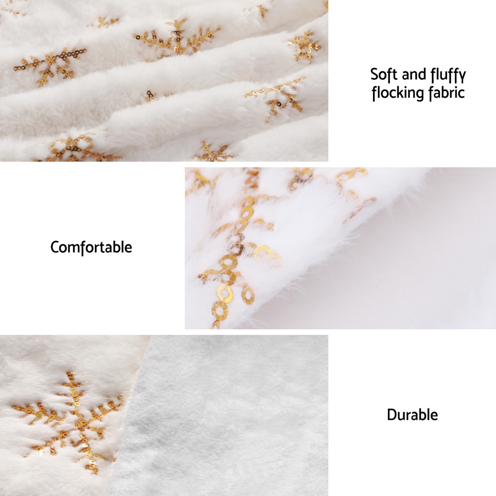 Jingle Jollys Christmas Tree Skirt 120cm Snowflake Ornaments Xmas Decorations view 5
