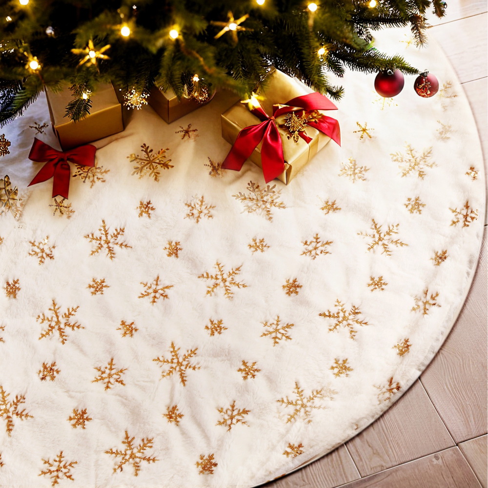 Jingle Jollys Christmas Tree Skirt 120cm Snowflake Ornaments Xmas Decorations view 7