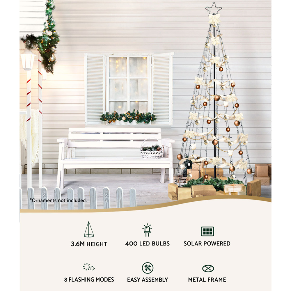 3.6M Christmas Tree 400 LED Solar Jingle Jollys view 4
