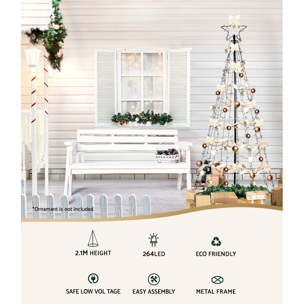 2.1M Christmas Tree 264 LED Solar Jingle Jollys view 3