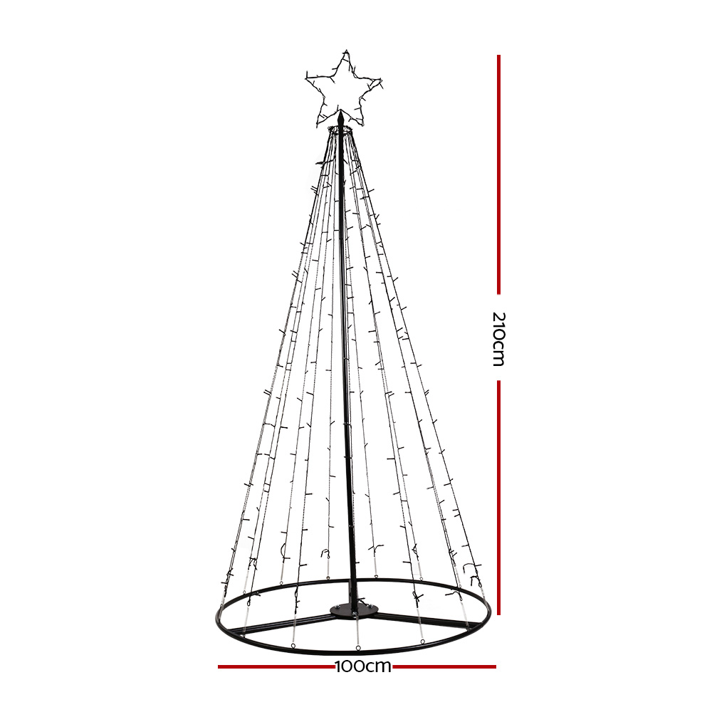 2.1M Christmas Tree LED Solar Warm Jingle Jollys view 2