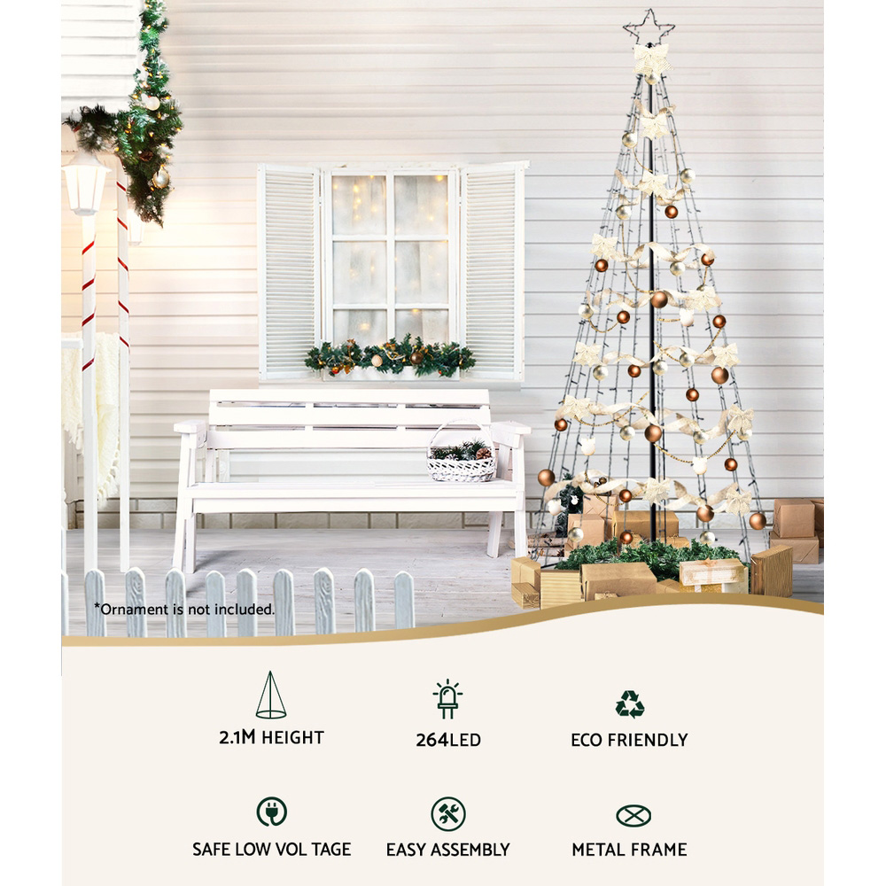 2.1M Christmas Tree LED Solar Warm Jingle Jollys view 3