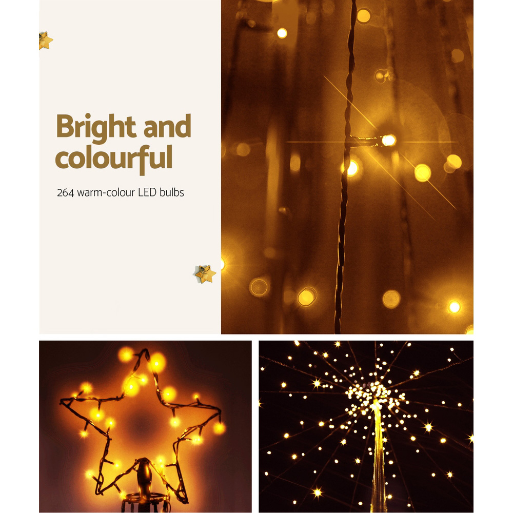 2.1M Christmas Tree LED Solar Warm Jingle Jollys view 4