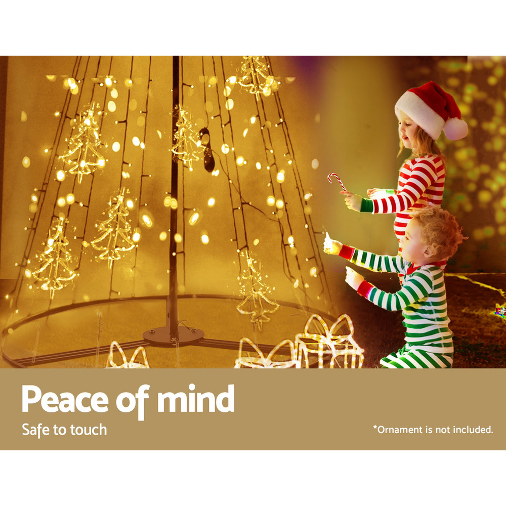 2.1M Christmas Tree LED Solar Warm Jingle Jollys view 5