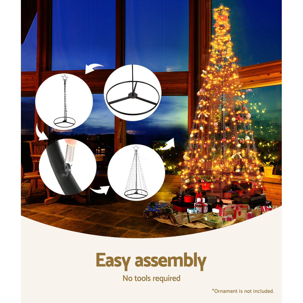 2.1M Christmas Tree LED Solar Warm Jingle Jollys view 6