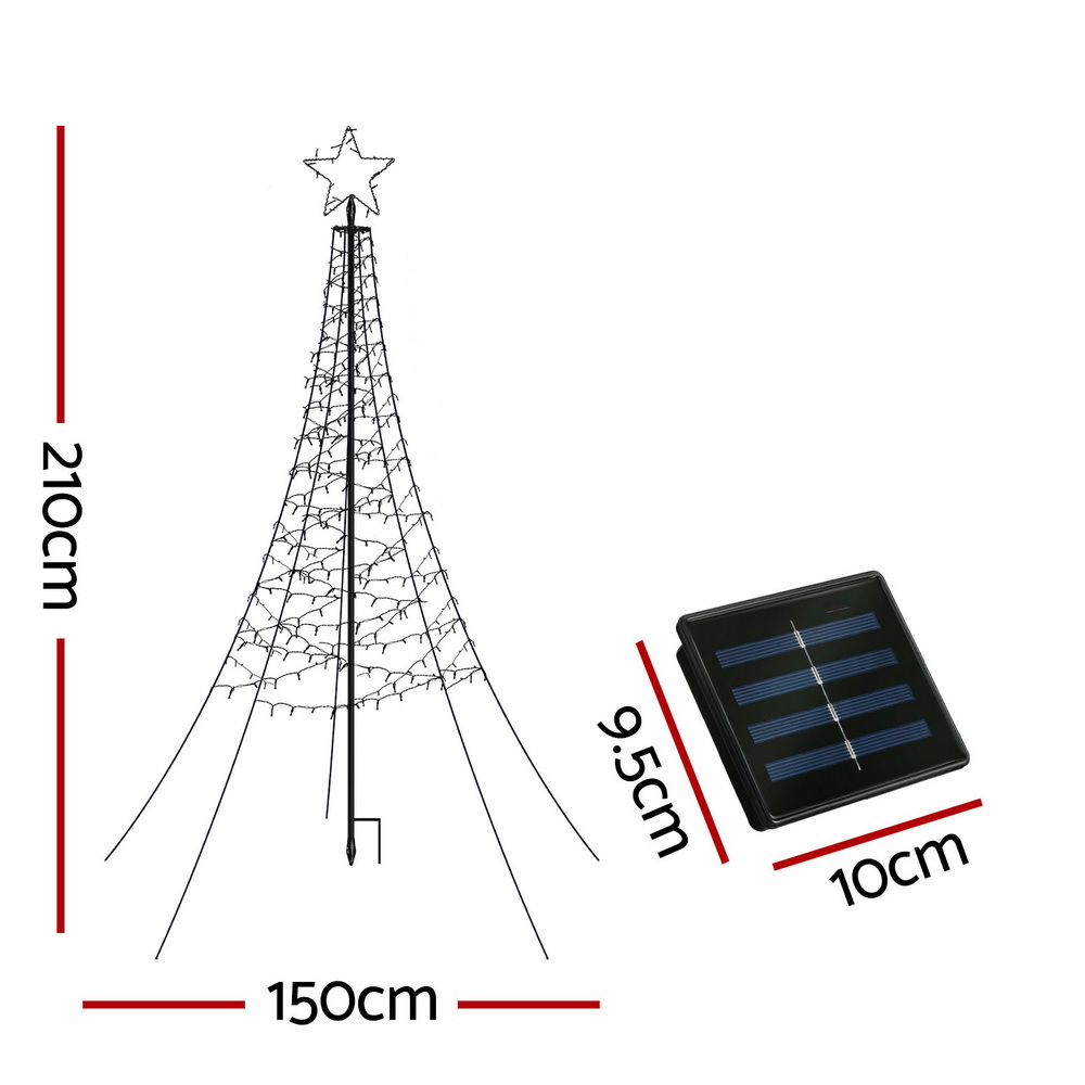 Jingle Jollys Solar Christmas Tree 2.1m 320 LED Net Lights Xmas Trees Decoration view 2