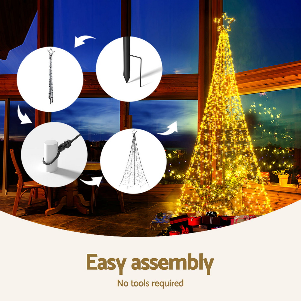 Jingle Jollys Solar Christmas Tree 2.1m 320 LED Net Lights Xmas Trees Decoration view 5
