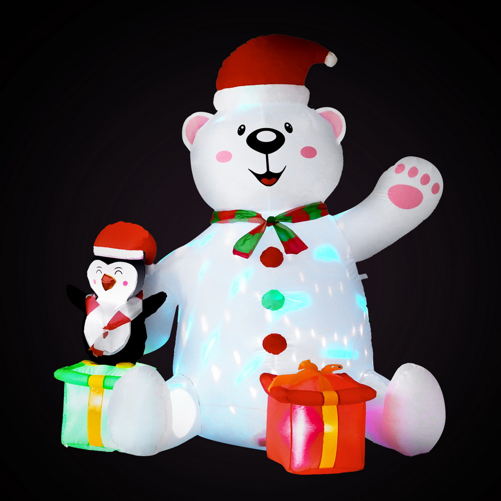 Jingle Jollys Christmas Inflatable Bear 1.8M Height LED Outdoor Decorations view 2