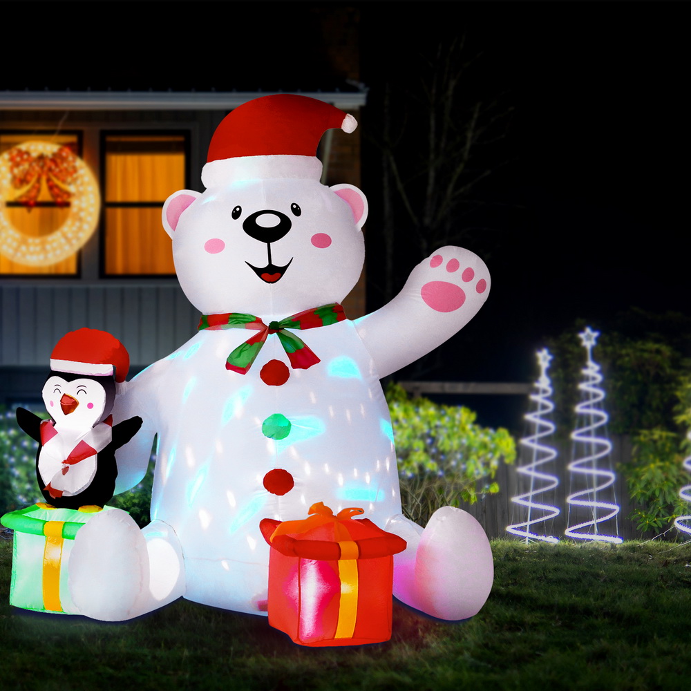 Jingle Jollys Christmas Inflatable Bear 1.8M Height LED Outdoor Decorations view 7