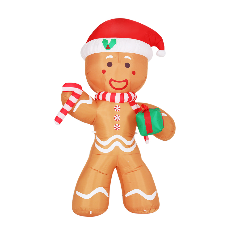 Jingle Jollys Christmas Inflatable Gingerbread Man 2.4M Illuminated Decorations view 3
