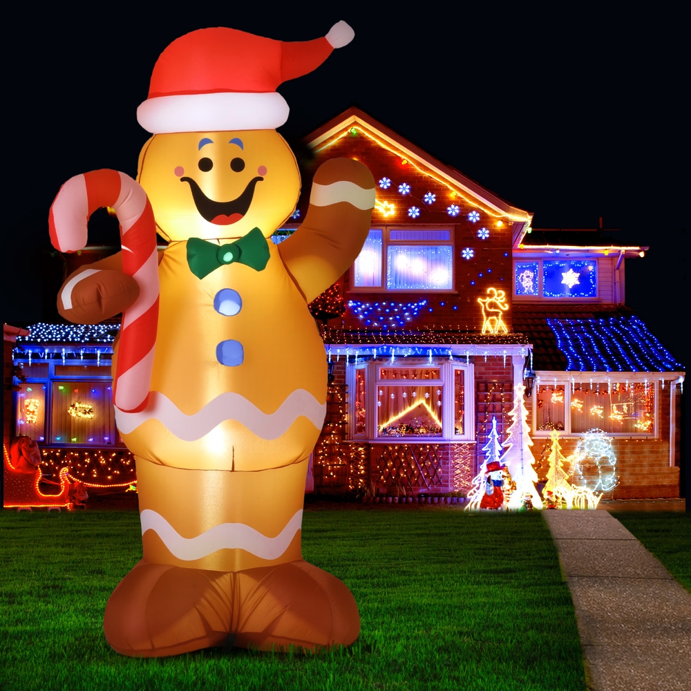 Jingle Jollys Christmas Inflatable Gingerbread Man 1.5M Height LED Decorations — image 1