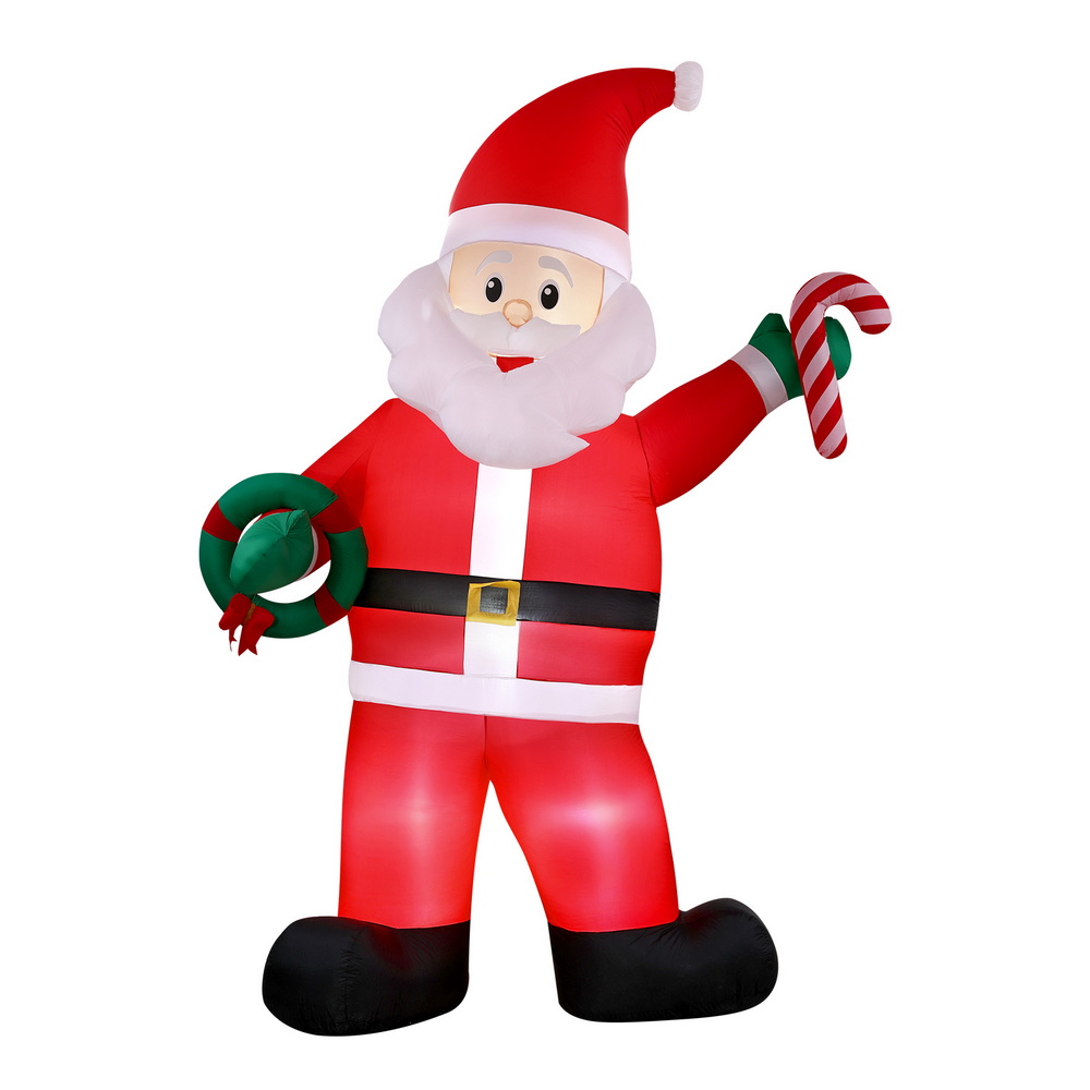 Jingle Jollys Christmas Inflatable Giant Santa 3.8M Height LED Illuminated