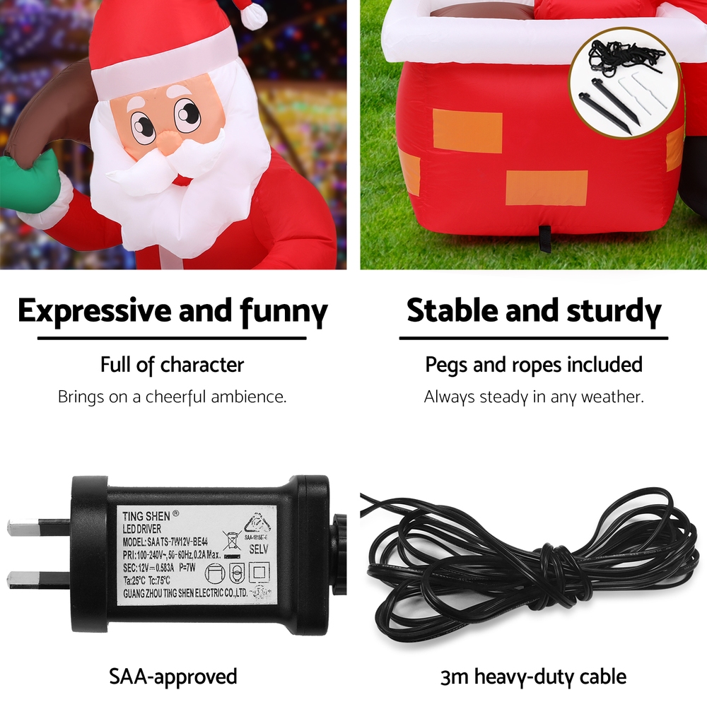 Jingle Jollys Christmas Inflatable Santa Illuminated Decorations view 6