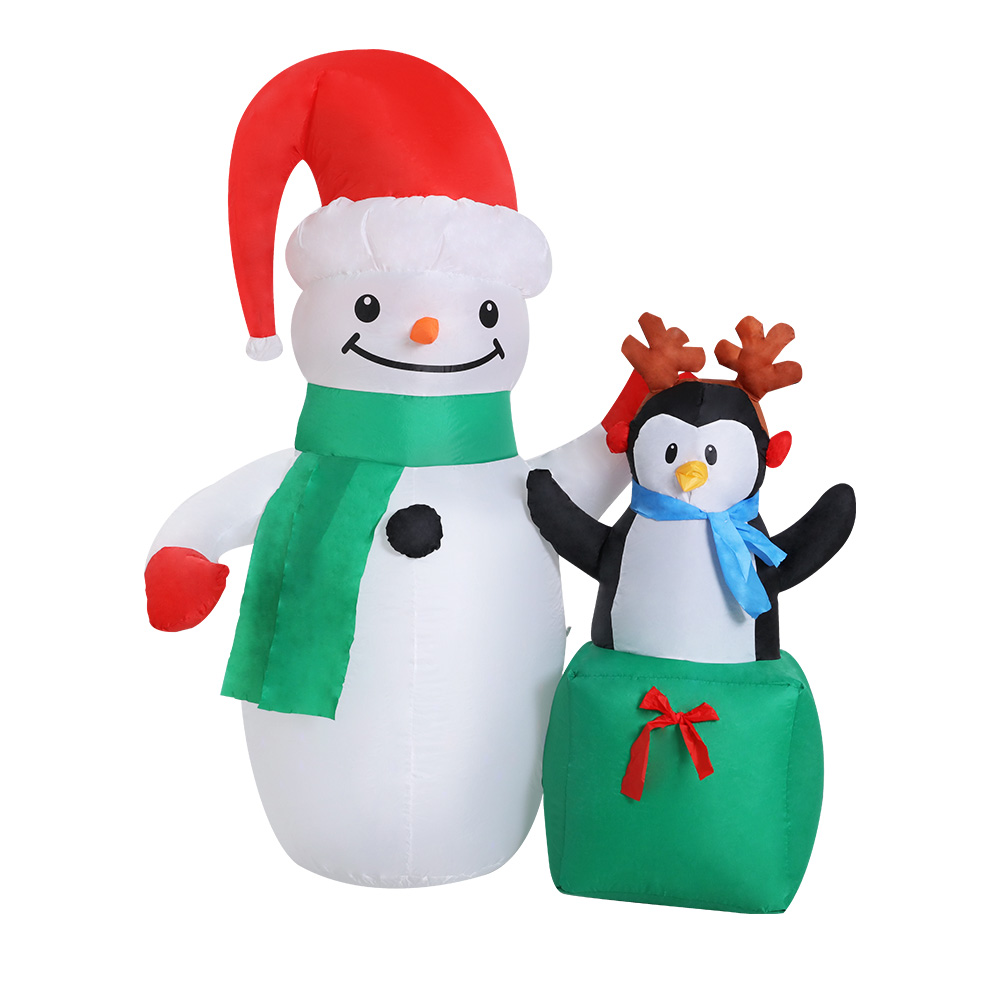 Jingle Jollys Christmas Inflatable Snowman 1.8M Illuminated Decorations view 3
