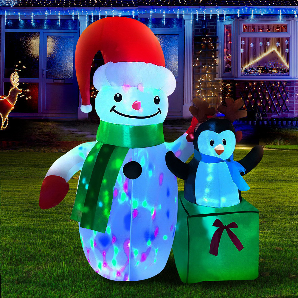 Jingle Jollys Christmas Inflatable Snowman 1.8M Illuminated Decorations view 8