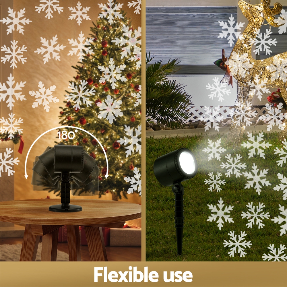 Jingle Jollys Christmas Lights Laser Light Snowflake Projector Indoor Outdoor view 6