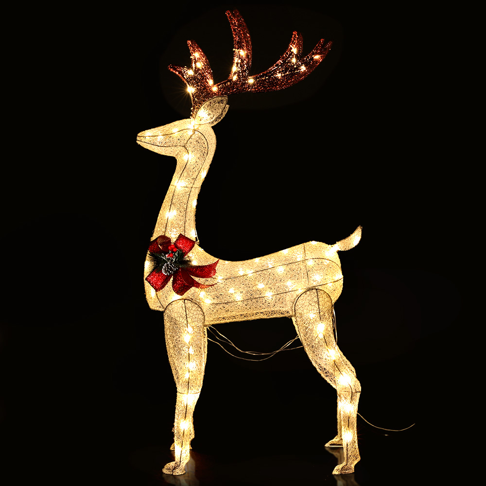 Jingle Jollys Christmas Lights 150cm Reindeer 100 LED Decorations — image 1