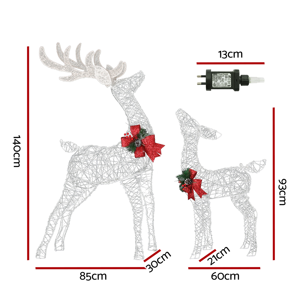 Jingle Jollys Christmas Lights 2pcs Reindeer Set Fairy Light 170 LED Decorations view 2
