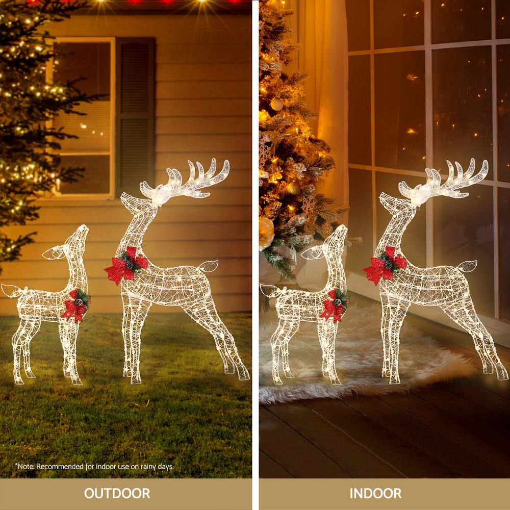 Jingle Jollys Christmas Lights 2pcs Reindeer Set Fairy Light 170 LED Decorations view 5