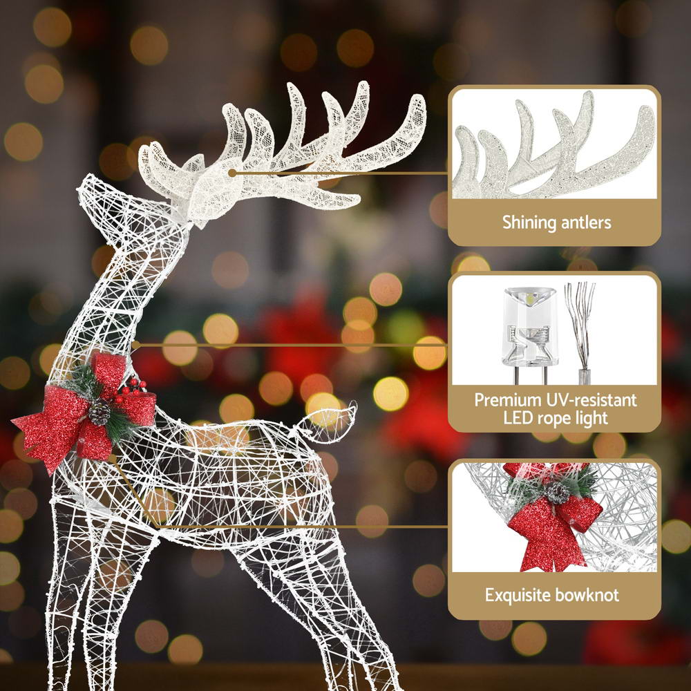 Jingle Jollys Christmas Lights 2pcs Reindeer Set Fairy Light 170 LED Decorations view 6
