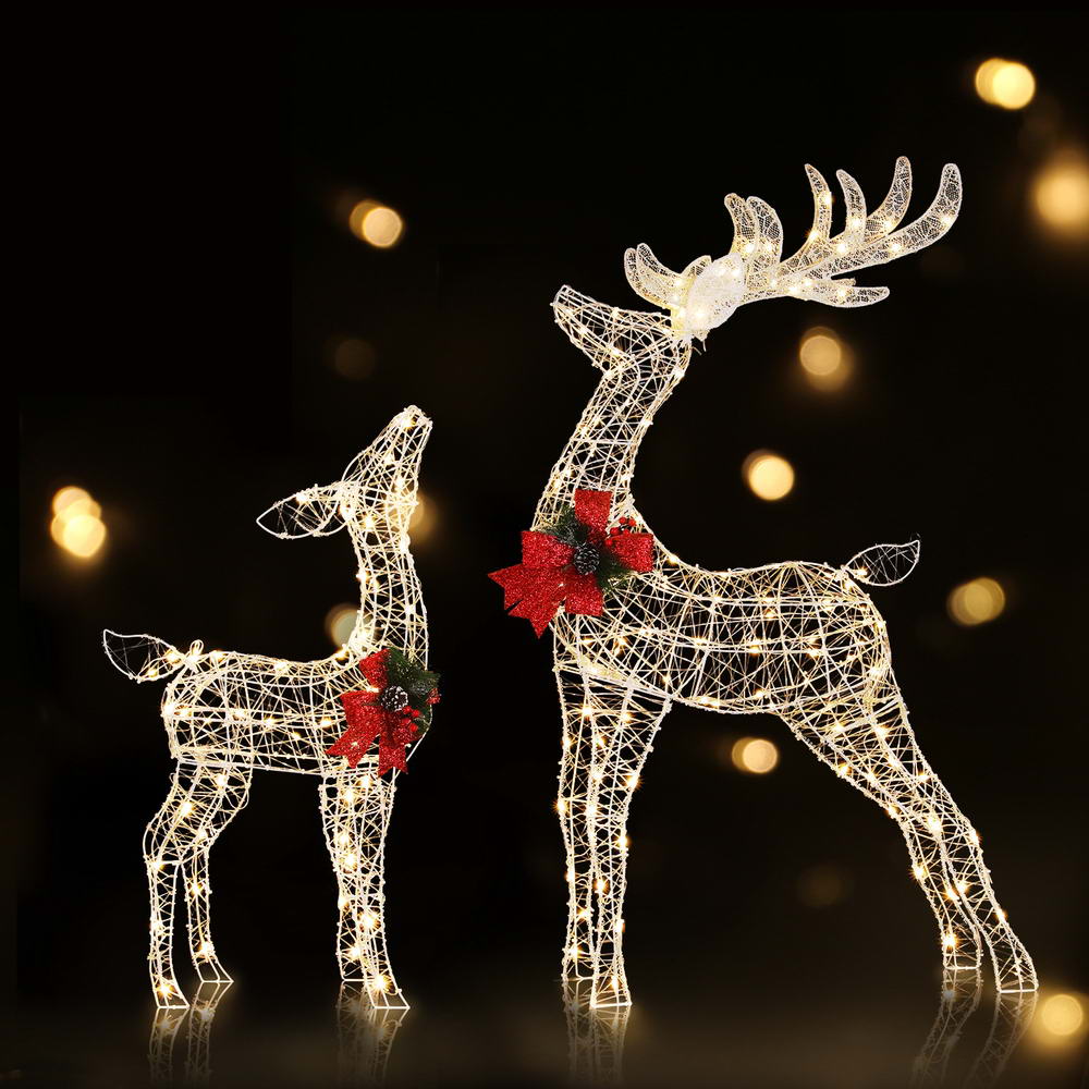 Jingle Jollys Christmas Lights 2pcs Reindeer Set Fairy Light 170 LED Decorations view 7