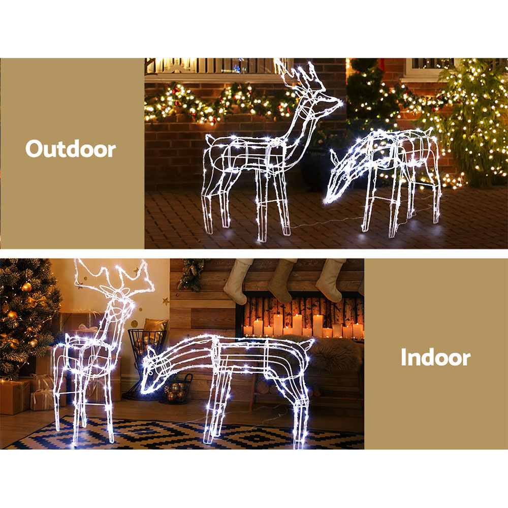 Jingle Jollys Christmas Lights 2 Pcs Reindeers 200 LED Decorations view 4