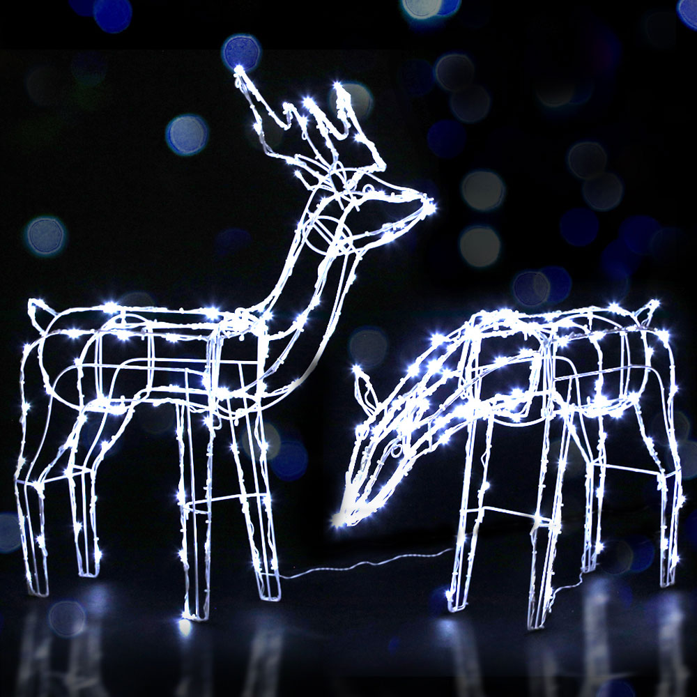 Jingle Jollys Christmas Lights 2 Pcs Reindeers 200 LED Decorations view 8