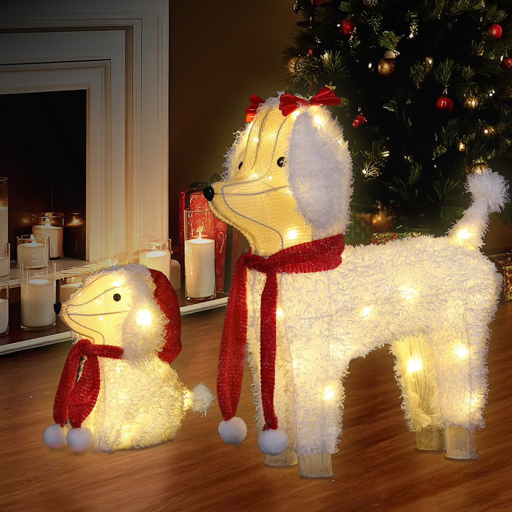 Jingle Jollys Christmas Lights 60 LED Fairy Light 2pcs Dog Decorations Set view 7