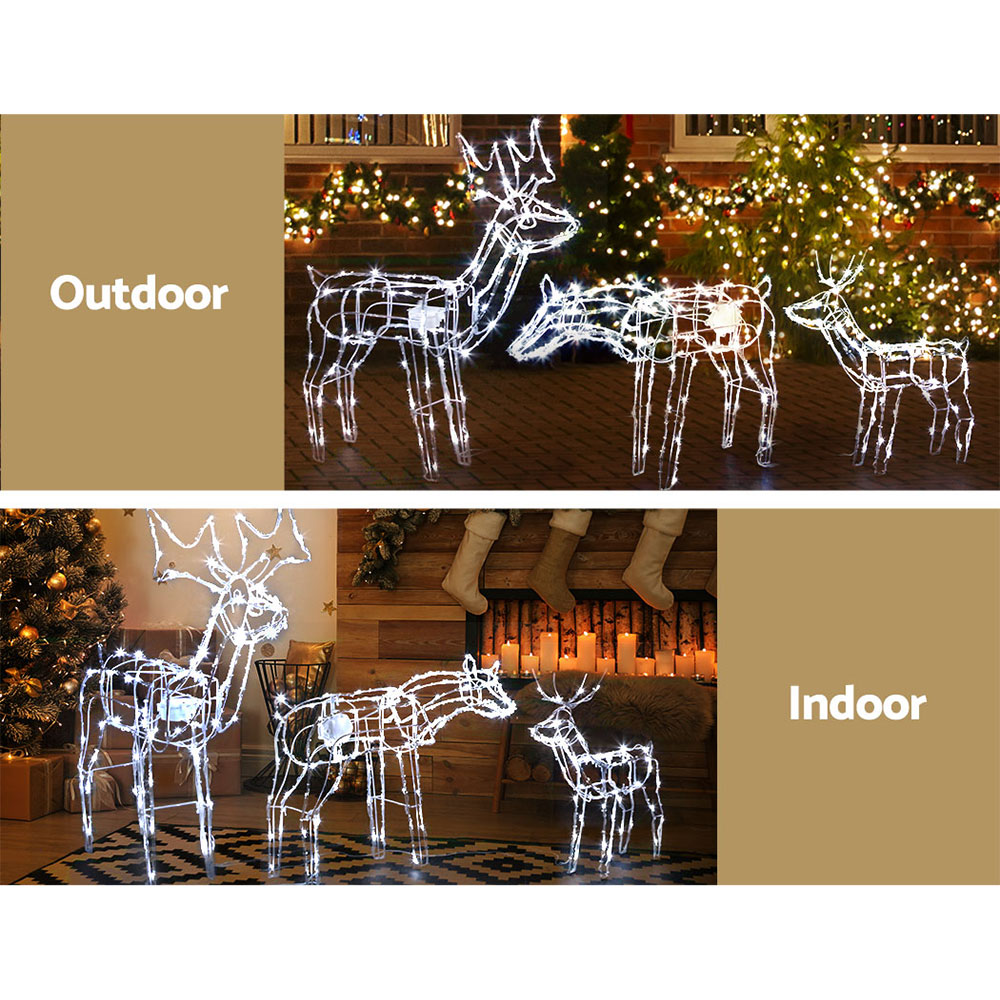 Jingle Jollys Christmas Lights 3 Pcs Reindeers 250 LED Decorations view 4