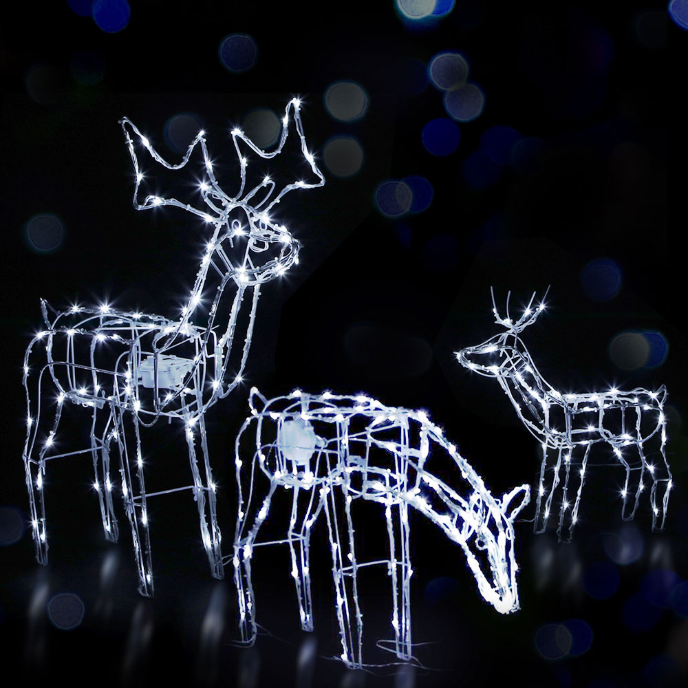 Jingle Jollys Christmas Lights 3 Pcs Reindeers 250 LED Decorations view 8