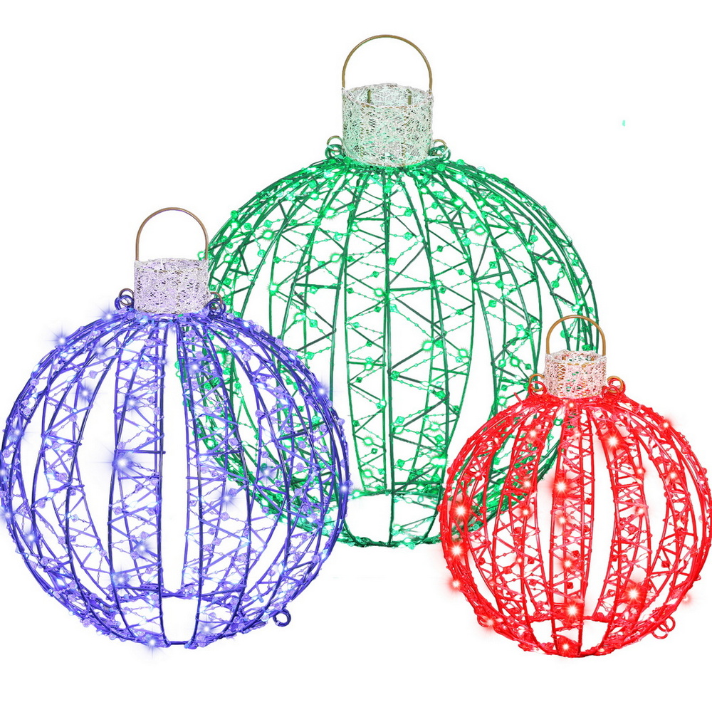 Jingle Jollys Christmas Lights 320 LED Fairy Light 3pcs Ball Decorations Set view 3