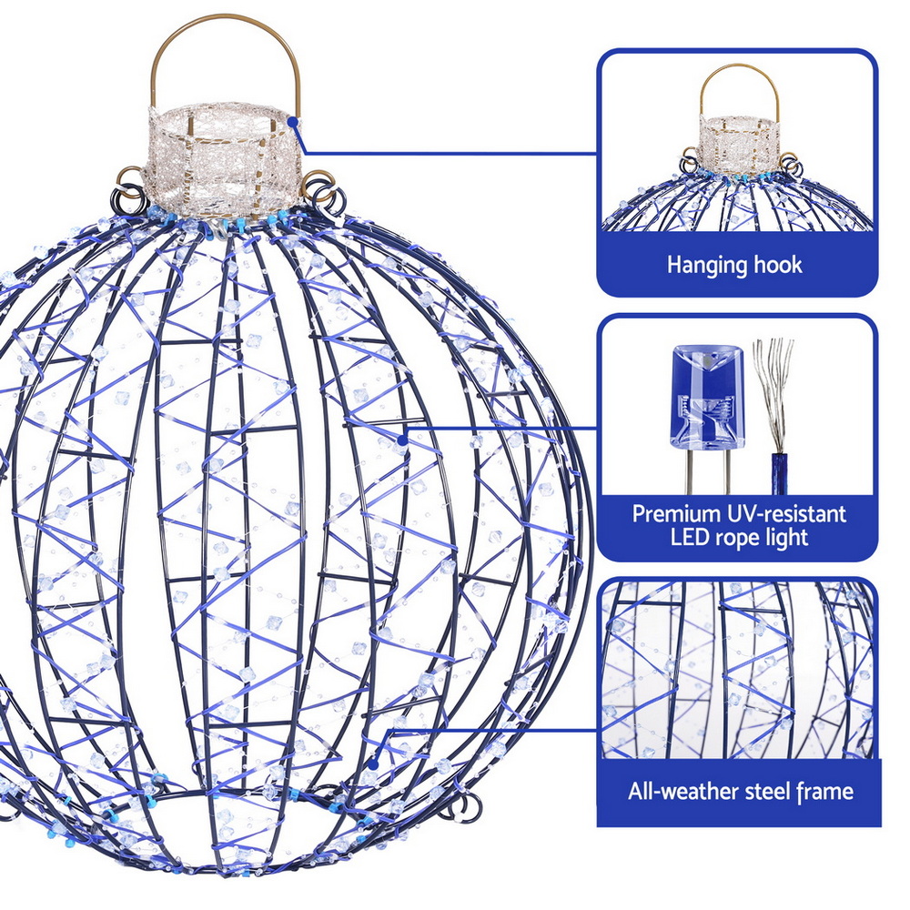 Jingle Jollys Christmas Lights 320 LED Fairy Light 3pcs Ball Decorations Set view 6
