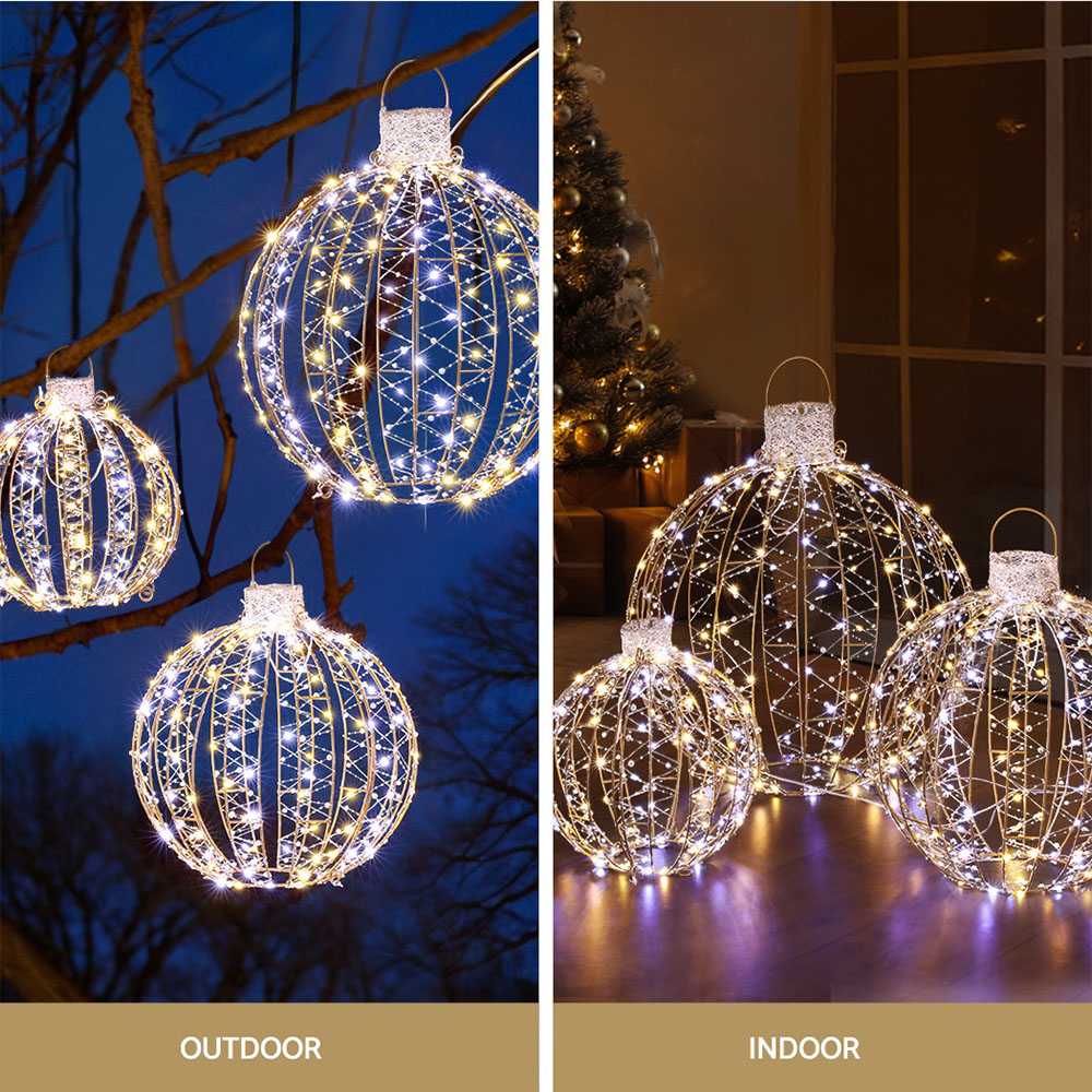 Jingle Jollys Christmas Lights 360 LED Fairy Light 3pcs Ball Decorations Set view 5