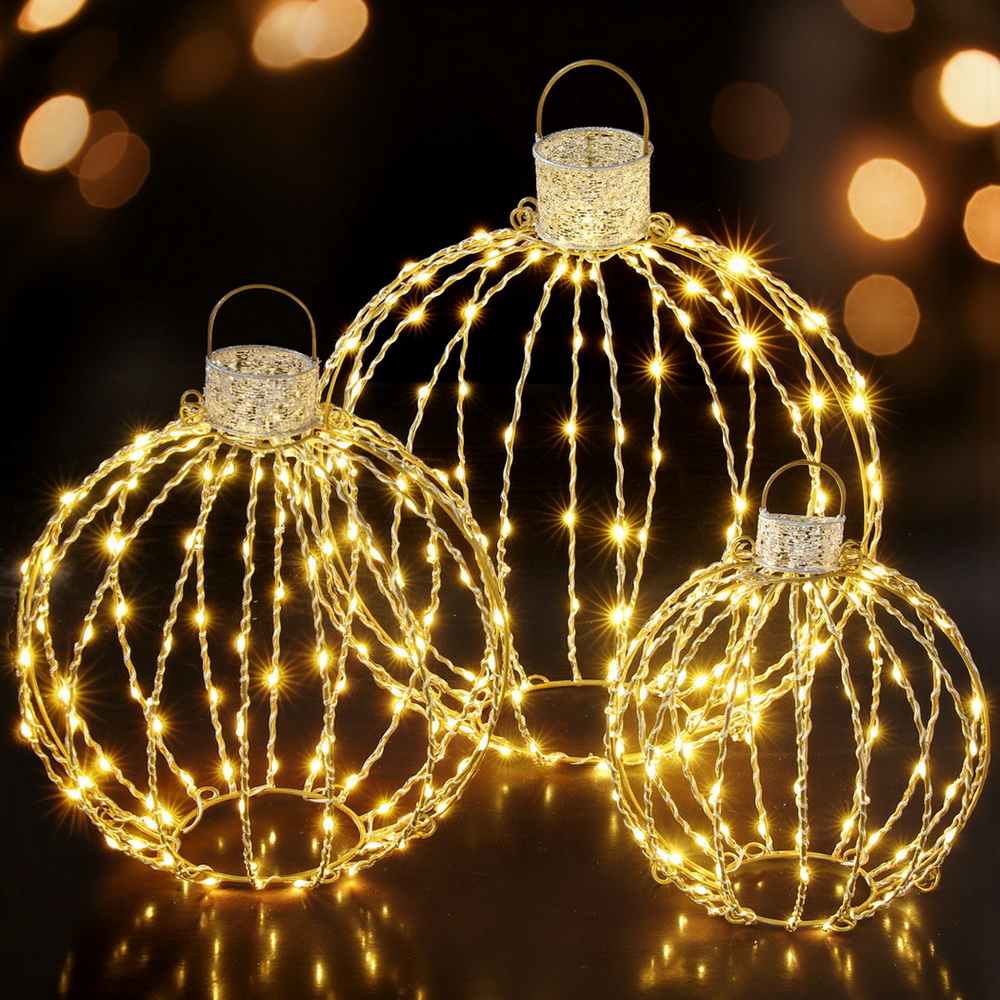 Jingle Jollys Christmas Lights 320 LED Fairy Light 3pcs Ball Decorations Set view 7