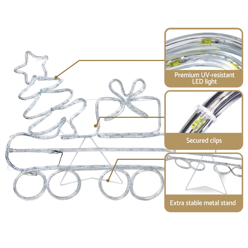 Jingle Jollys Christmas Lights LED Train Xmas Decoration Multi Colour view 4