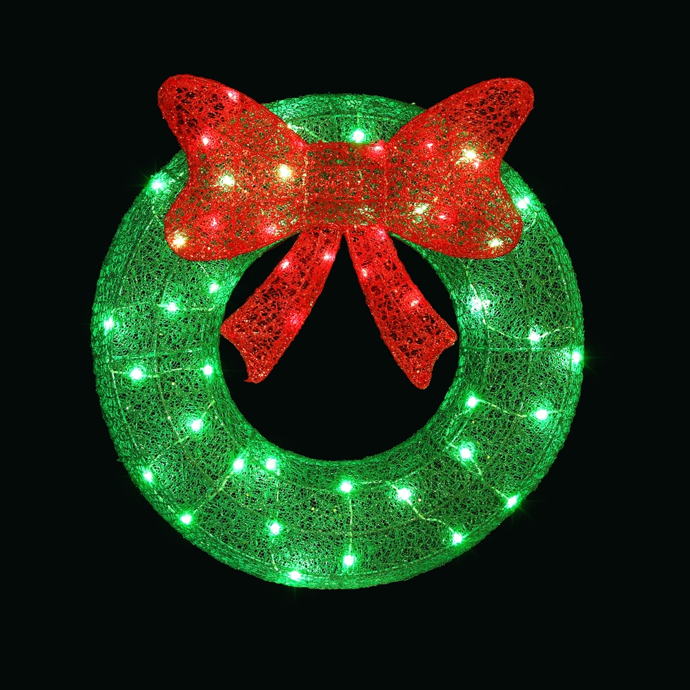 Jingle Jollys Christmas Lighted Wreath Solar Powered Indoor Outdoor Decoration — image 1