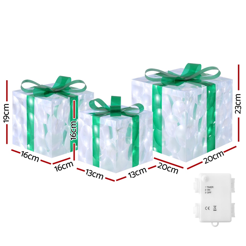 Jingle Jollys Christmas Lights 70 LED Fairy Light Gift Box 3pcs Decorations Set view 2