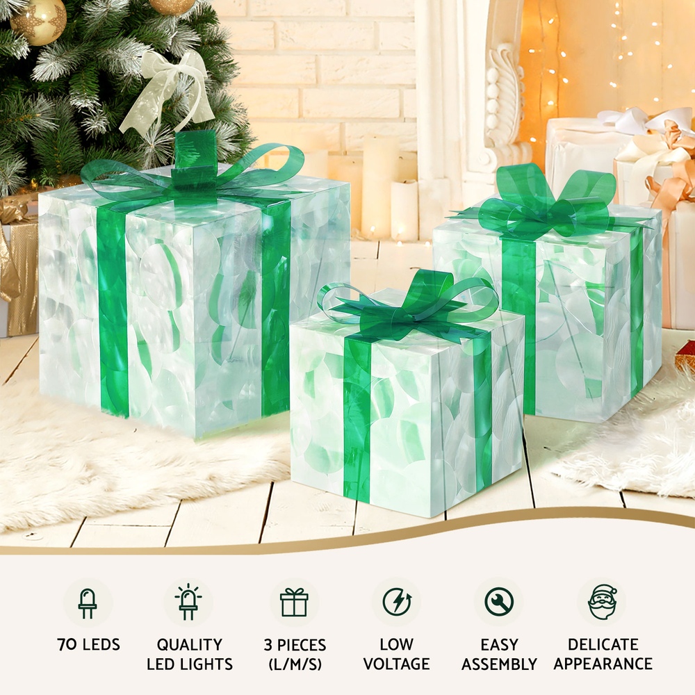 Jingle Jollys Christmas Lights 70 LED Fairy Light Gift Box 3pcs Decorations Set view 4