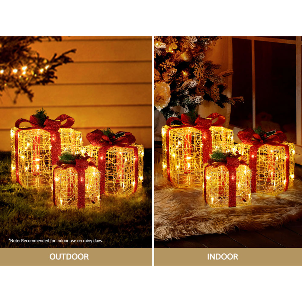 Jingle Jollys Christmas Lights Gift Box Set 3 PCS Set 48 LED Decorations view 5