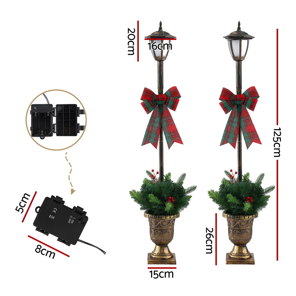 Jingle Jollys Christmas Lights 125cm Lamp Post 50 LED Fairy Light Decorations view 2