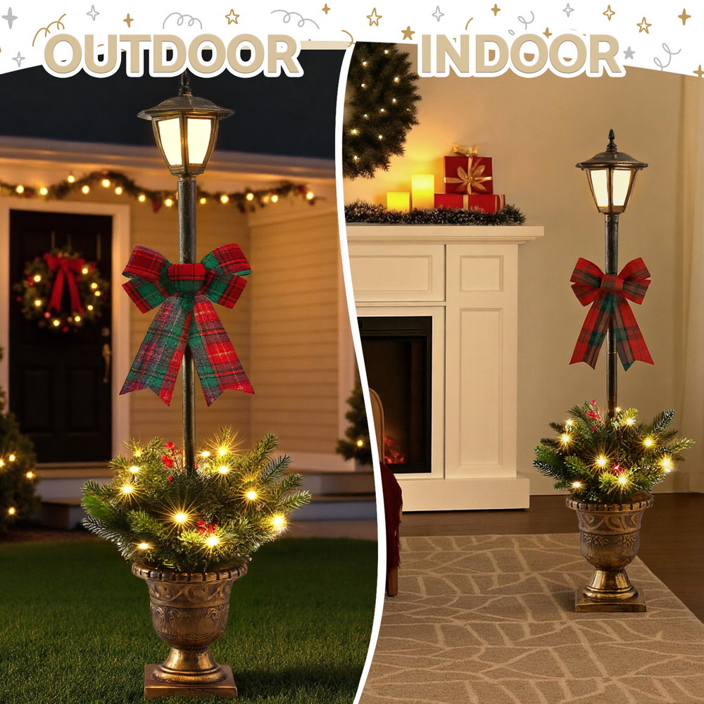 Jingle Jollys Christmas Lights 125cm Lamp Post 50 LED Fairy Light Decorations view 6